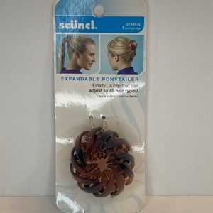 Scunci Expandable Adjustable Ponytailer Bun Clip Brown